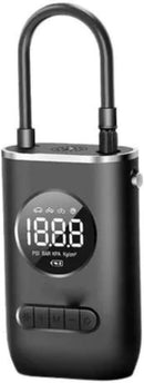 Calibrador Compressor Bomba De Ar Portátil Digital com Lanterna LED para Encher Pneus de Carro, Moto, Bike, Bicicleta, Bola e Piscina Inflável
