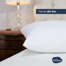 Kit 02 Travesseiros Toque de Pluma Pena Percal 180 Fios 50x70cm Lavável, Antiácaro, Antialérgico