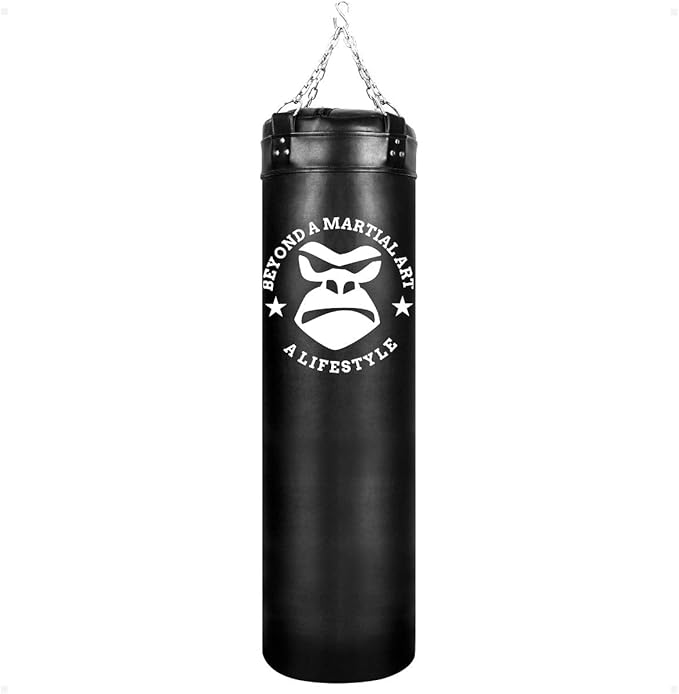 Saco Pancada Boxe120 Cm + Luva Bate Saco Muay thai Treino Luta Cor Preto Equipamento Luta Gorilla