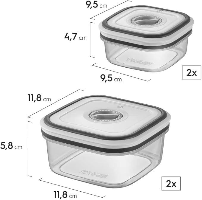 Electrolux, Pote Hermetico, 12 unidades, A23122901, cinza