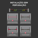 Barra Fixa De Porta Para Exercícios Ajustável 63 A 96 CM(Preto)