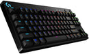 Teclado Mecânico Gamer Logitech G PRO com Layout US, RGB LIGHTSYNC, Design TKL, Cabo Destacável e Switch Exclusivo GX Blue Clicky