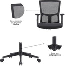 Cadeira Diretor Ergonômica Grid Preta - Encosto em Tela Mesh, Apoio Lombar, Altura Ajustável