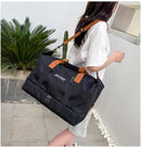 Bolsa de viagem portátil bolsa de bagagem de viagem de curta distância de grande capacidade leve separação seca e molhada bolsa de fitness esportiva (Preto)