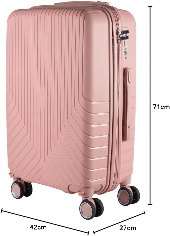 Cj Malas Polipropileno 3 Peças P, M, G Rodas 360 - Canadá (Rose)