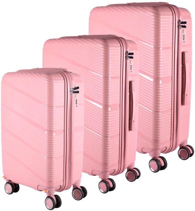 onjunto 3 Malas Polipropileno Inquebrável 32KG + 23KG + 10KG Dubai (Rose Dubai)