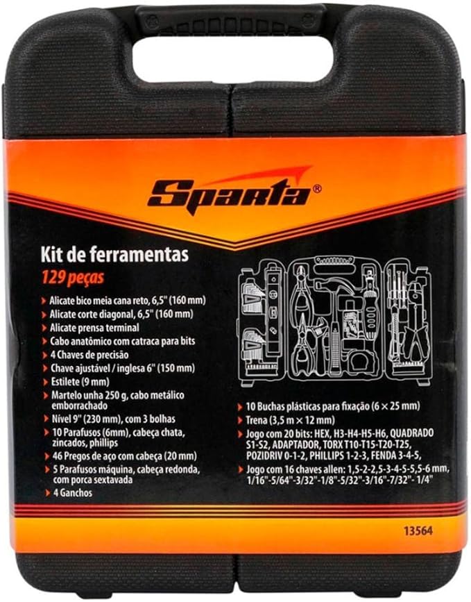 SPARTA Kit de Ferramentas 129 Peças com Maleta