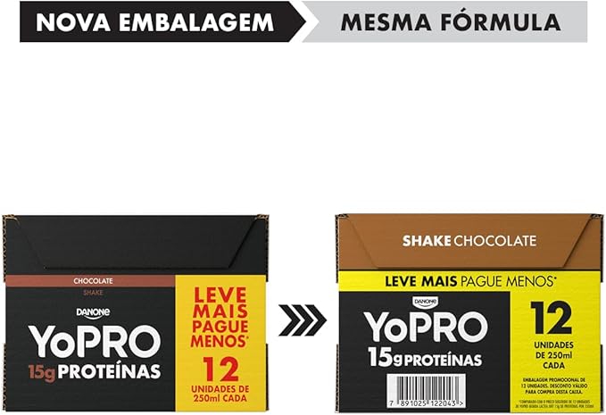 YoPRO Bebida Láctea UHT Chocolate 15g de proteínas 250ml - 12 unidades