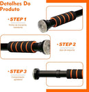 Barra Fixa De Porta Para Exercícios Ajustável 63 A 96 CM(Preto)