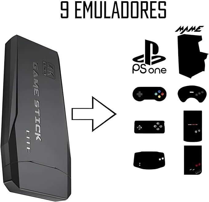 Vídeo Game Retrô Game Stick Lite 4k Hdmi 64gb 20.000 Mil Jogos Com 2 Controles Sem Fio