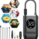 Calibrador Compressor Bomba De Ar Portátil Digital com Lanterna LED para Encher Pneus de Carro, Moto, Bike, Bicicleta, Bola e Piscina Inflável