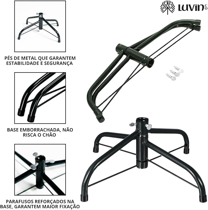 Árvore De Natal Pompom Verde Mesclada Luxo Grande Cheia Premium 2,10m 577 Galhos LuvinCo