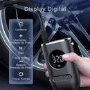 Calibrador Compressor Bomba De Ar Portátil Digital com Lanterna LED para Encher Pneus de Carro, Moto, Bike, Bicicleta, Bola e Piscina Inflável