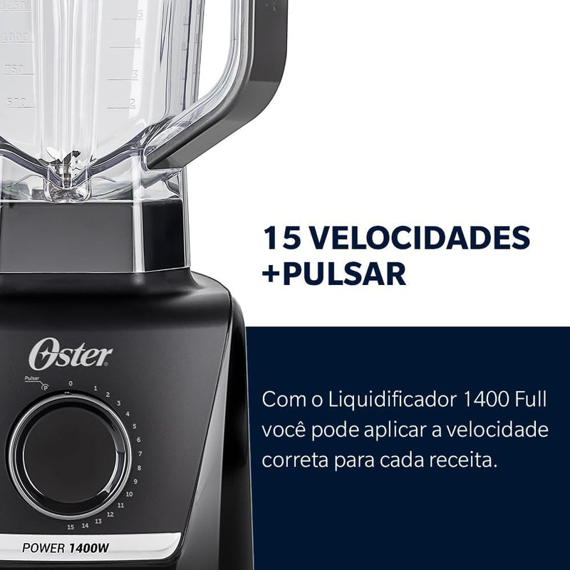 Liquidificador 1400 Full Oster Preto 3,2L
