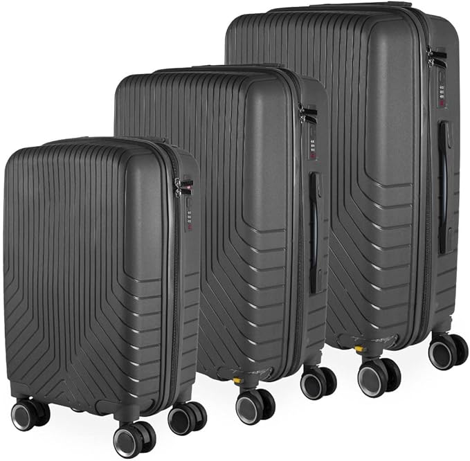 Cj Malas Polipropileno 3 Peças P, M, G Rodas 360 - Canadá (Grafite)