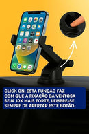 Suporte Veicular Universal Premium para Celular e GPS – Ventosa Ultra Forte com Trava Automática e Antivibração – Fixação no Painel ou Vidro – Ideal para Waze e Uber