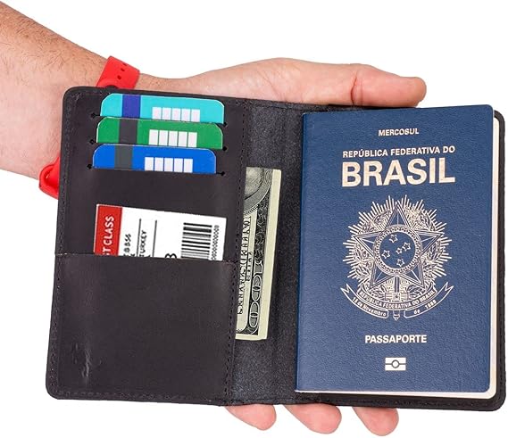 Porta Passaporte Documentos Cartões/cédulas Couro Legítimo