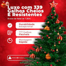 Árvore De Natal Premium Completa Com Enfeites Grande E Pisca - 1,80m Pinheiro Galhos Luxo Verde Cheia Tradicional Com Decoração