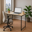 Escrivaninha Industrial Escritório Mesa Aço Mdf Aço 80cm Home Office Preto Madeirado Pliar
