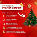 Árvore De Natal Premium Completa Com Enfeites Grande E Pisca - 1,80m Pinheiro Galhos Luxo Verde Cheia Tradicional Com Decoração