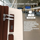 Mala de Bordo 10kg com Frasqueira Bagagem de Mão Expansível ANAC Rodas Duplas 360° Cadeado TSA Antifurto Alça Lateral Design Leve Resistente Ideal para Viagens Avião Cor Bege