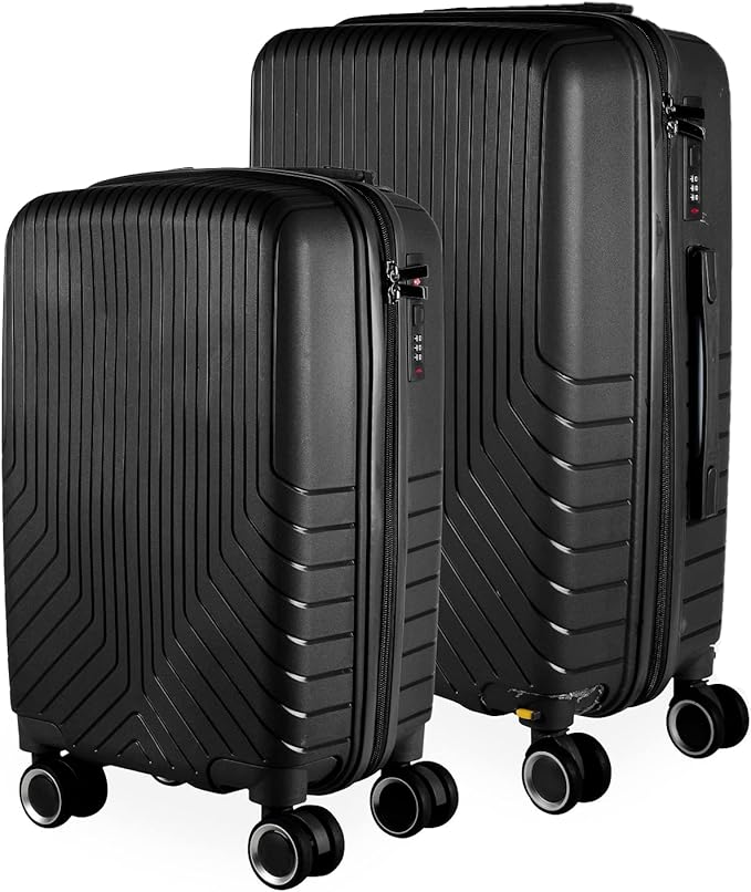 Cj Malas Polipropileno 2 Peças P e M com Rodas 360 França - AeroMalas (Preto)