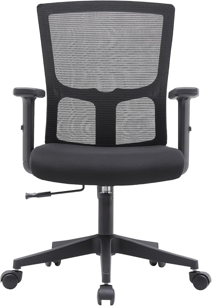 Cadeira Diretor Ergonômica Grid Preta - Encosto em Tela Mesh, Apoio Lombar, Altura Ajustável