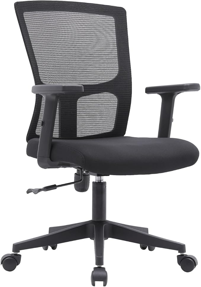 Cadeira Diretor Ergonômica Grid Preta - Encosto em Tela Mesh, Apoio Lombar, Altura Ajustável