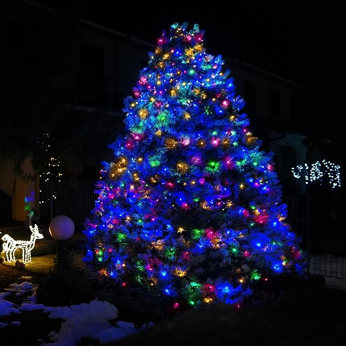 Pacote com 2 luzes solares para uso externo, 200 luzes LED extralongas com 8 modos de iluminação, decoração de iluminação externa à prova d'água para jardim, pátio, varanda, Natal, casamento, festa
