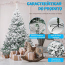 1,8 Metros Arvore de Natal, 750 Galhos Árvore de Natal Flocada, Árvore de Natal Flocada de Neve, Arvore Pinheiro de Natal Tradicional, Pinheiro de Natal Artificial Flocado