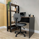 Escrivaninha com Estante Lateral MATCH cor Preto/Pinho - Artely