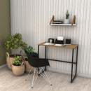 Escrivaninha Industrial Escritório Mesa Aço Mdf Aço 80cm Home Office Preto Madeirado Pliar