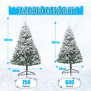 1,8 Metros Arvore de Natal, 750 Galhos Árvore de Natal Flocada, Árvore de Natal Flocada de Neve, Arvore Pinheiro de Natal Tradicional, Pinheiro de Natal Artificial Flocado