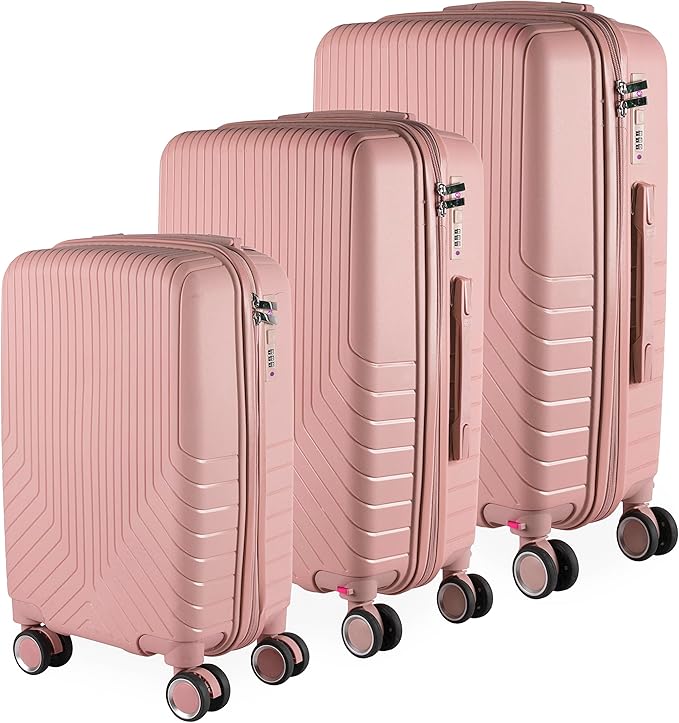 Cj Malas Polipropileno 3 Peças P, M, G Rodas 360 - Canadá (Rose)