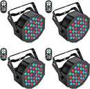 Luzes de palco com 36 LEDs par, U'King Par Lights Uplights Indoor para festas de Natal Discoteca Controle Remoto de Casamento, Luzes de Festa Ativadas por Som DMX (4 Pacotes)