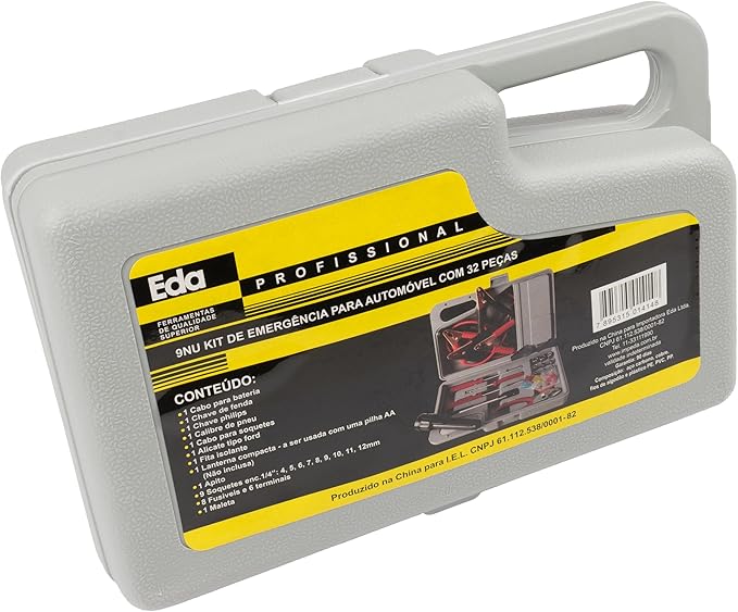 Kit de emergência para veículos com 32 peças, Eda, 9NU, Cinza