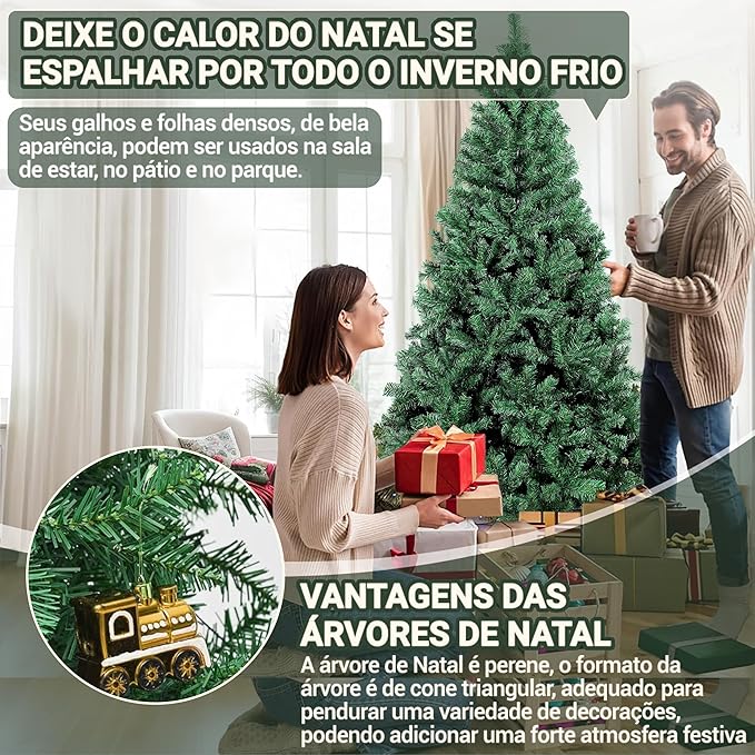 ÁRVORE DE NATAL CRETA COM 964 HASTES COR VERDE 210CM