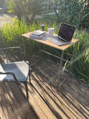 Escrivaninha Industrial Escritório Mesa Aço Mdf Aço 80cm Home Office Preto Madeirado Pliar