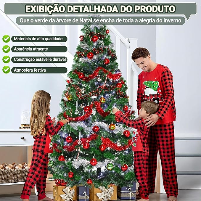 ÁRVORE DE NATAL CRETA COM 964 HASTES COR VERDE 210CM
