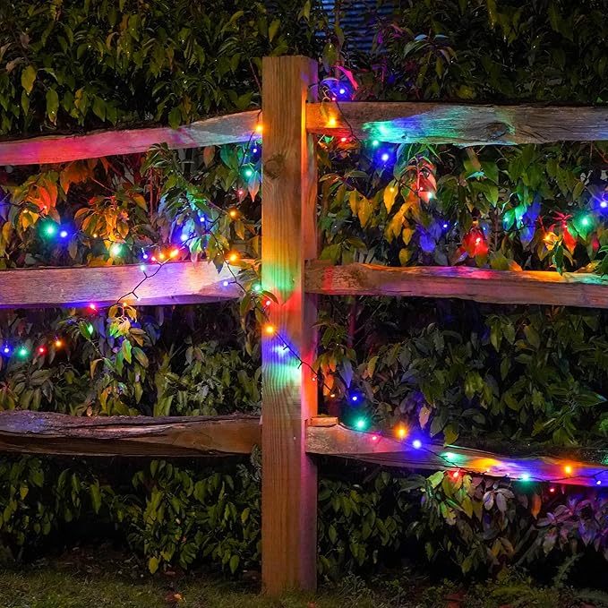 Pacote com 2 luzes solares para uso externo, 200 luzes LED extralongas com 8 modos de iluminação, decoração de iluminação externa à prova d'água para jardim, pátio, varanda, Natal, casamento, festa